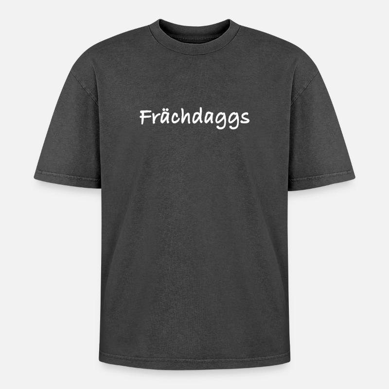 Frächdaggs - T-shirt Premium unisexe oversize acid-washed - noir délavé acide
