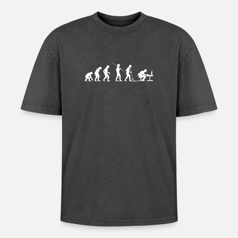 Programmeur Evolution Geek - T-shirt Premium unisexe oversize acid-washed - noir délavé acide