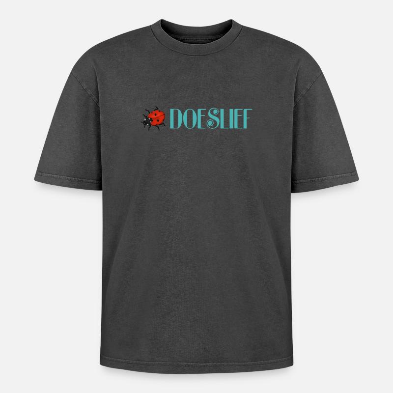 Süßer Marienkäfer Schwarze Punkte - Oversized Unisex Premium Acid-Washed T-Shirt - Schwarz Acid Wash