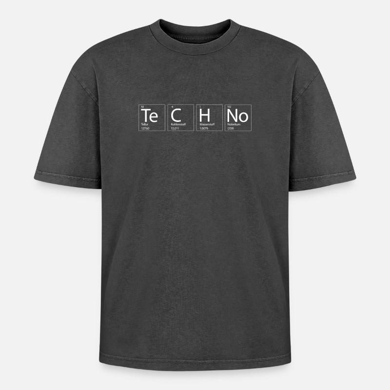 Éléments de chimie techno rave - T-shirt Premium unisexe oversize acid-washed - noir délavé acide