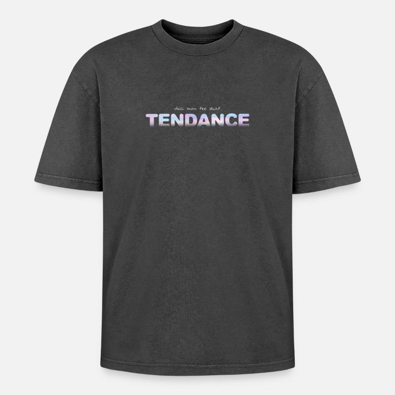 TENDENZ - Oversized Unisex Premium Acid-Washed T-Shirt - Schwarz Acid Wash
