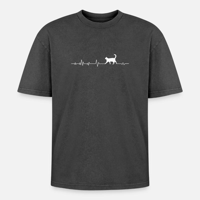 Cat Cats - Oversized Unisex Premium Acid-Washed T-Shirt - acid washed black