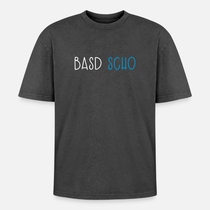 Basd Scho Bavière Dialecte bavarois - T-shirt Premium unisexe oversize acid-washed - noir délavé acide