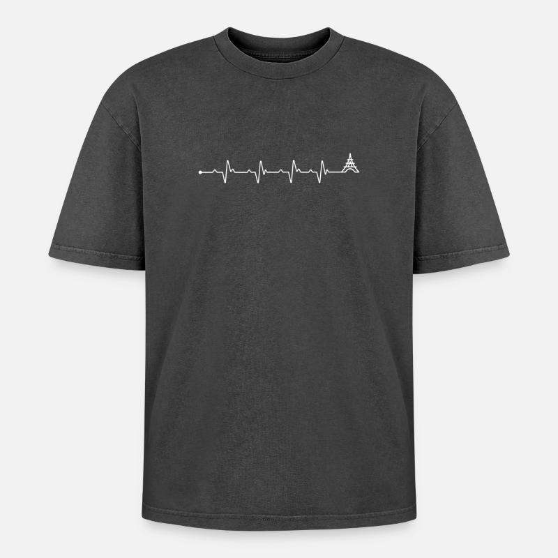 Warten auf Design-Upload - Oversized Unisex Premium Acid-Washed T-Shirt - Schwarz Acid Wash
