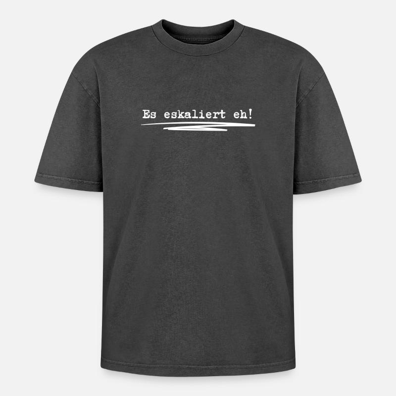 It's escalating anyway! - Oversized Unisex Premium Acid-Washed T-Shirt - acid washed black