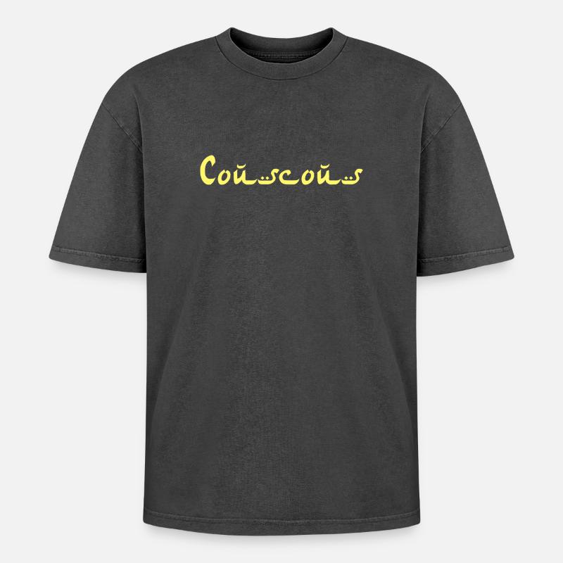 Couscous Couscus - T-shirt Premium unisexe oversize acid-washed - noir délavé acide