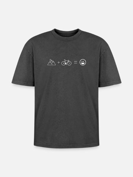 Mountainbike smil bjerge MTB smil landevejscykel - Unisex oversized Premium T-shirt med acid-washed effekt - sort syrevasket