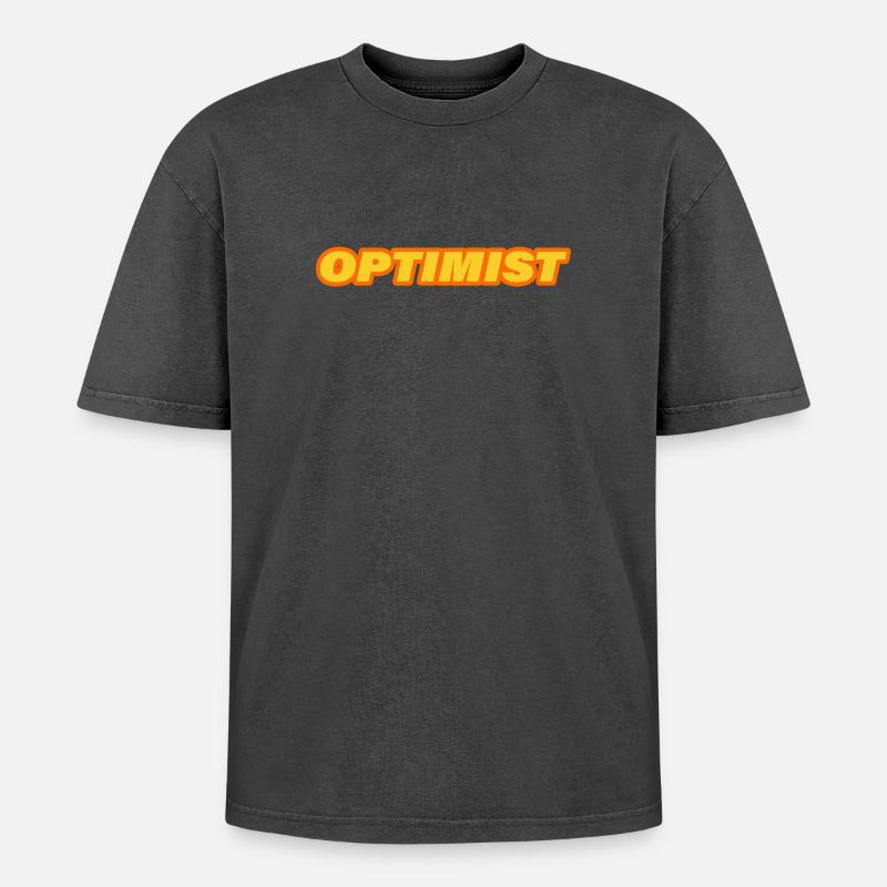 optimist - Oversized Unisex Premium Acid-Washed T-Shirt - acid washed black