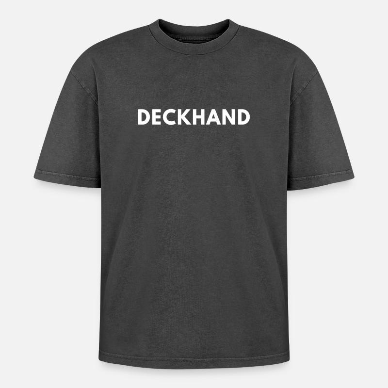Deckhand - Oversized Unisex Premium Acid-Washed T-Shirt - acid washed black