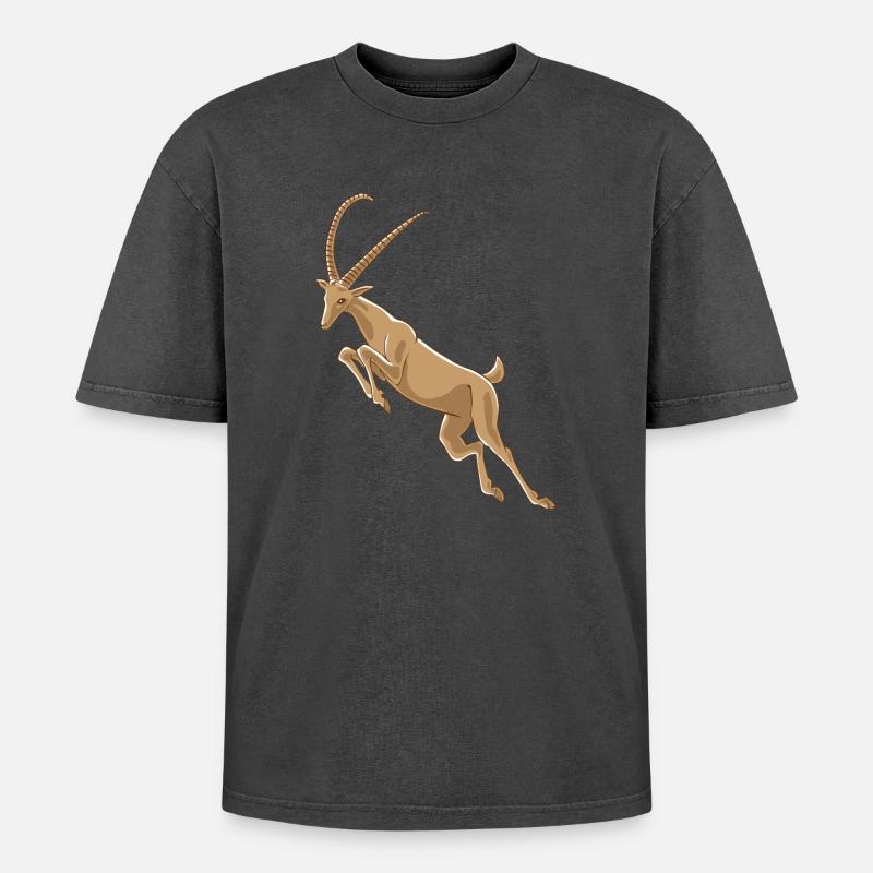 ibex - Oversized Unisex Premium Acid-Washed T-Shirt - acid washed black