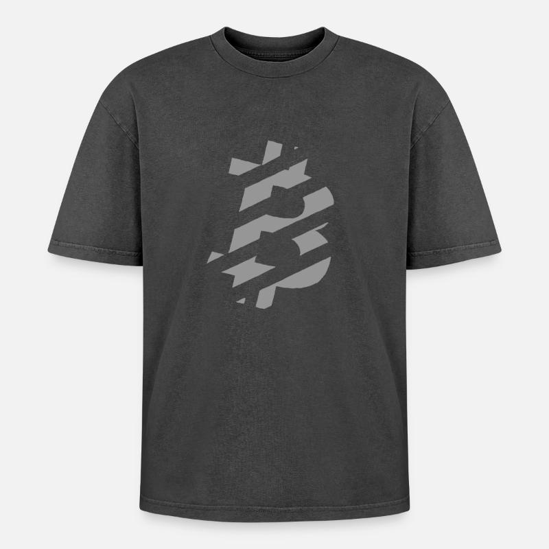 Bitcoin BTC Logo - Oversized Unisex Premium Acid-Washed T-Shirt - Schwarz Acid Wash