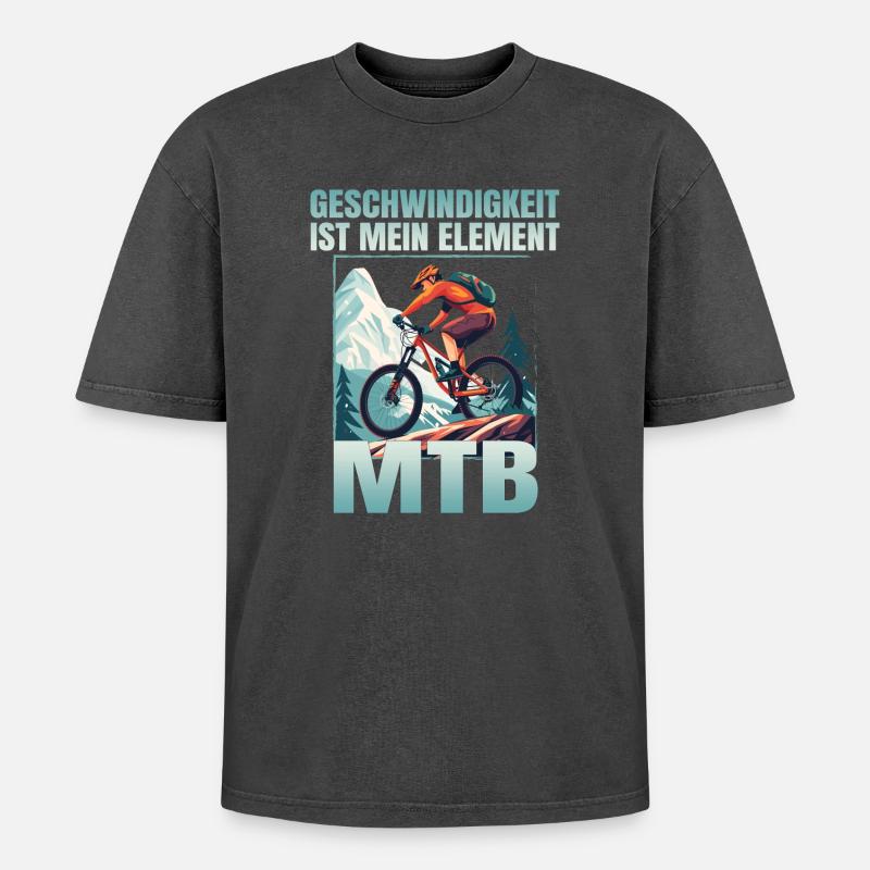 Geschwindigkeit ist mein Element - Oversized Unisex Premium Acid-Washed T-Shirt - Schwarz Acid Wash