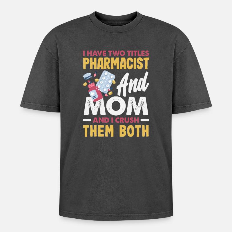Pharmacist Pharmaceutical Technical - Oversized Unisex Premium Acid-Washed T-Shirt - acid washed black