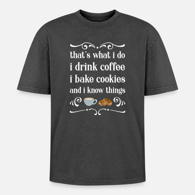 Baking baker baker - Oversized Unisex Premium Acid-Washed T-Shirt - acid washed black