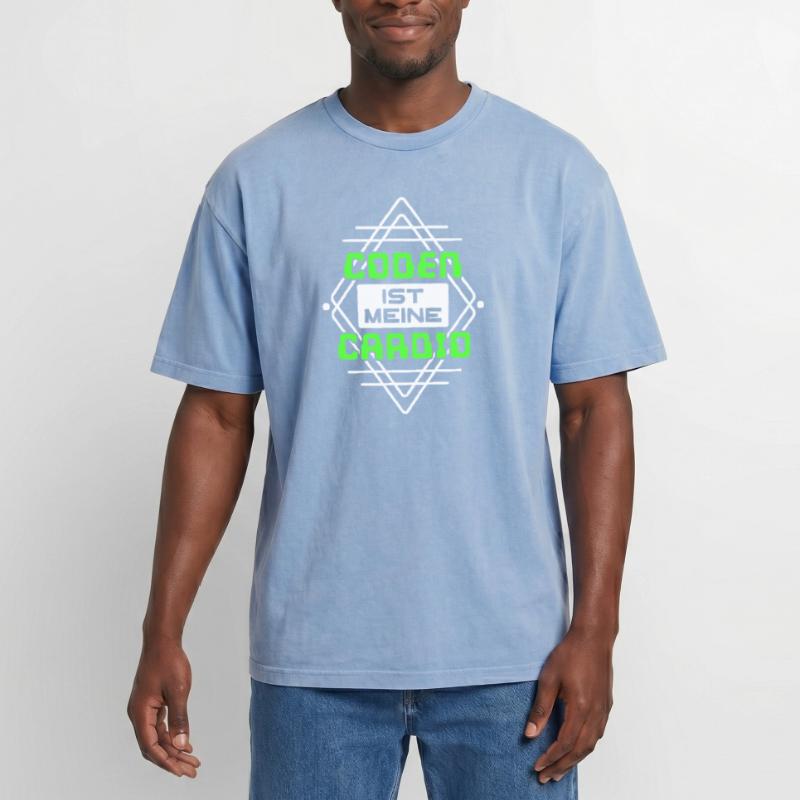 Coden Statement Developer Computerfreak Scripting Oversized Unisex Premium Acid-Washed T-Shirt