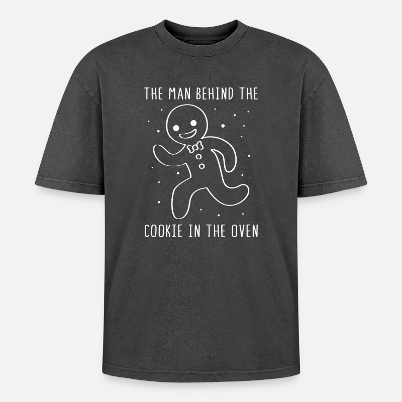 Werdende Väter Werdender Papa - Oversized Unisex Premium Acid-Washed T-Shirt - Schwarz Acid Wash