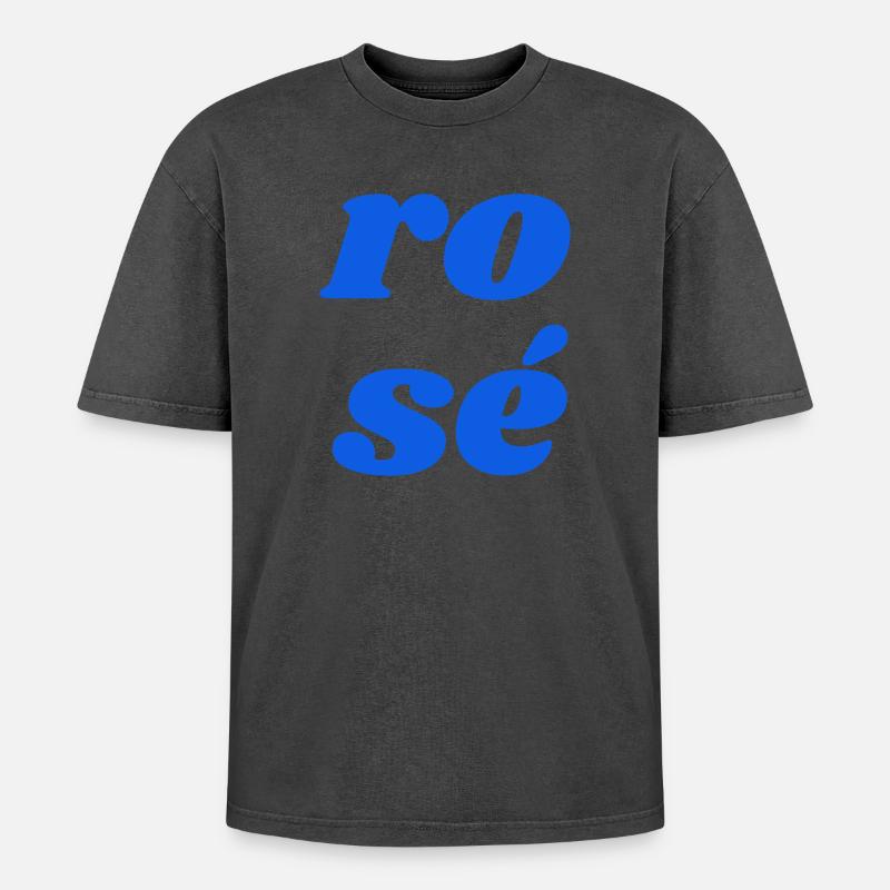 ro sé - Oversized Unisex Premium Acid-Washed T-Shirt - Schwarz Acid Wash
