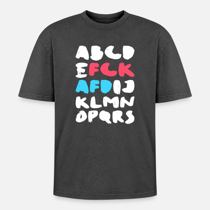 FCK AFD | Politisches Statement Design - Oversized Unisex Premium Acid-Washed T-Shirt - Schwarz Acid Wash