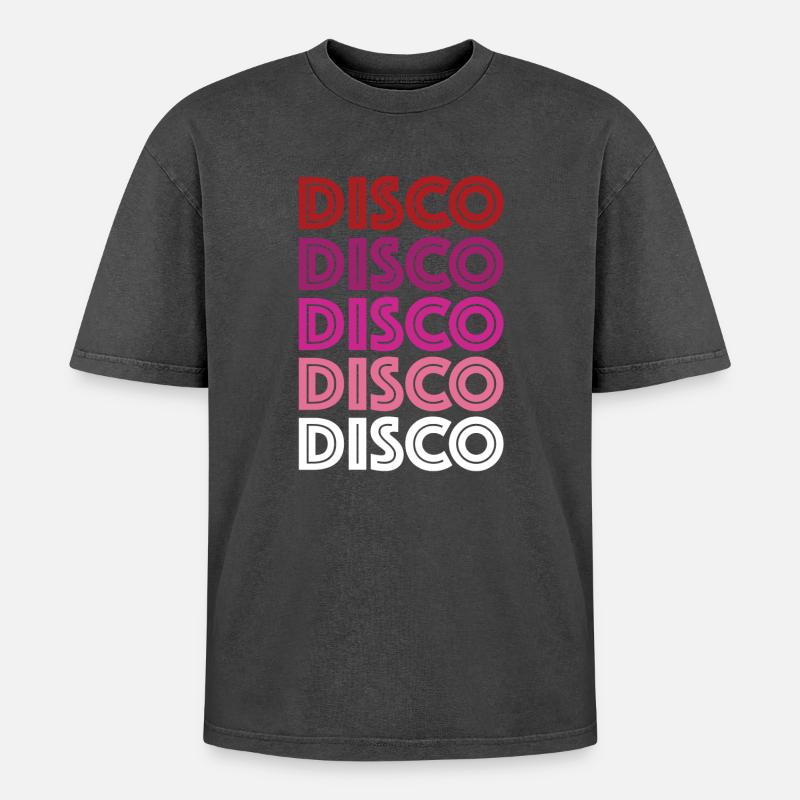 Disco Disco Disco - T-shirt Premium unisexe oversize acid-washed - noir délavé acide