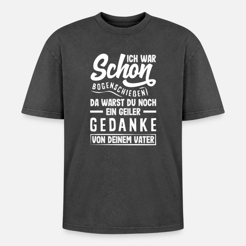 Bogenschießen Bogenschütze Geschenk - Oversized Unisex Premium Acid-Washed T-Shirt - Schwarz Acid Wash