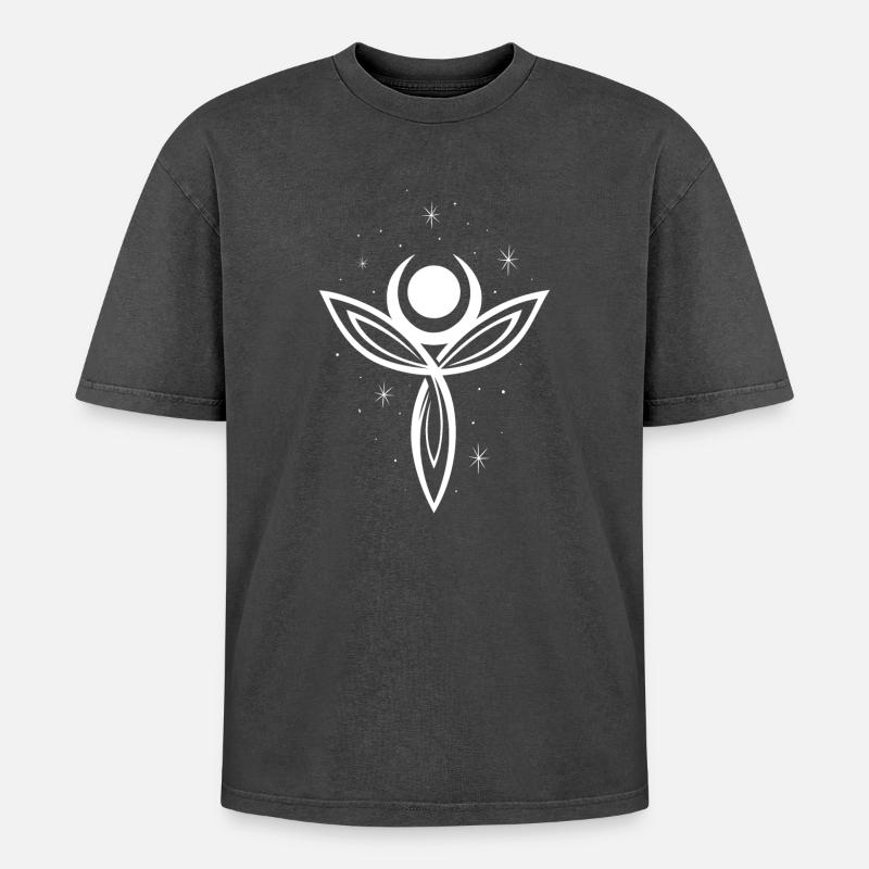 Déesse Lune Déesse Trinity Triquetra - T-shirt Premium unisexe oversize acid-washed - noir délavé acide