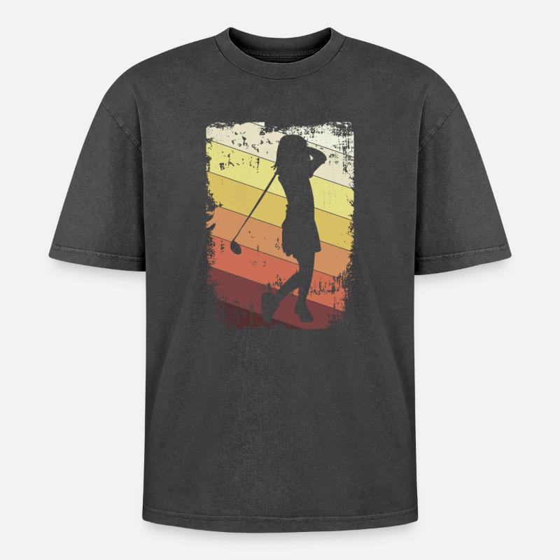 Golfeuse - T-shirt Premium unisexe oversize acid-washed - noir délavé acide