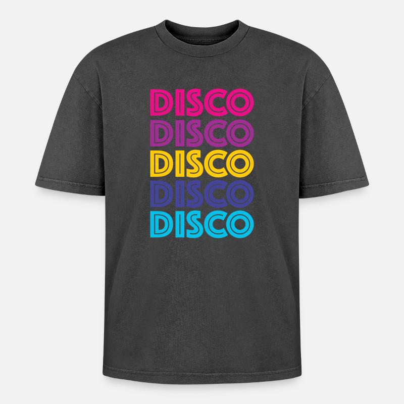 Disco Disco Disco - T-shirt Premium unisexe oversize acid-washed - noir délavé acide