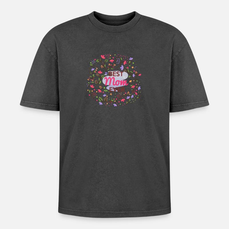 Die beste Mutter aller Zeiten - Oversized Unisex Premium Acid-Washed T-Shirt - Schwarz Acid Wash