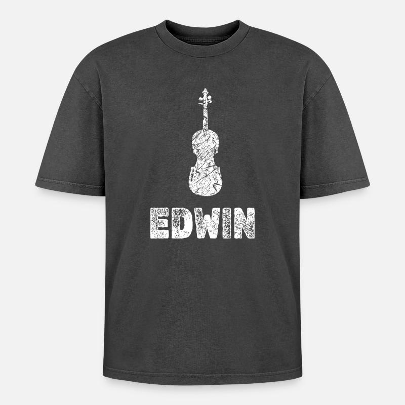 Gift for Edwin - Oversized Unisex Premium Acid-Washed T-Shirt - acid washed black