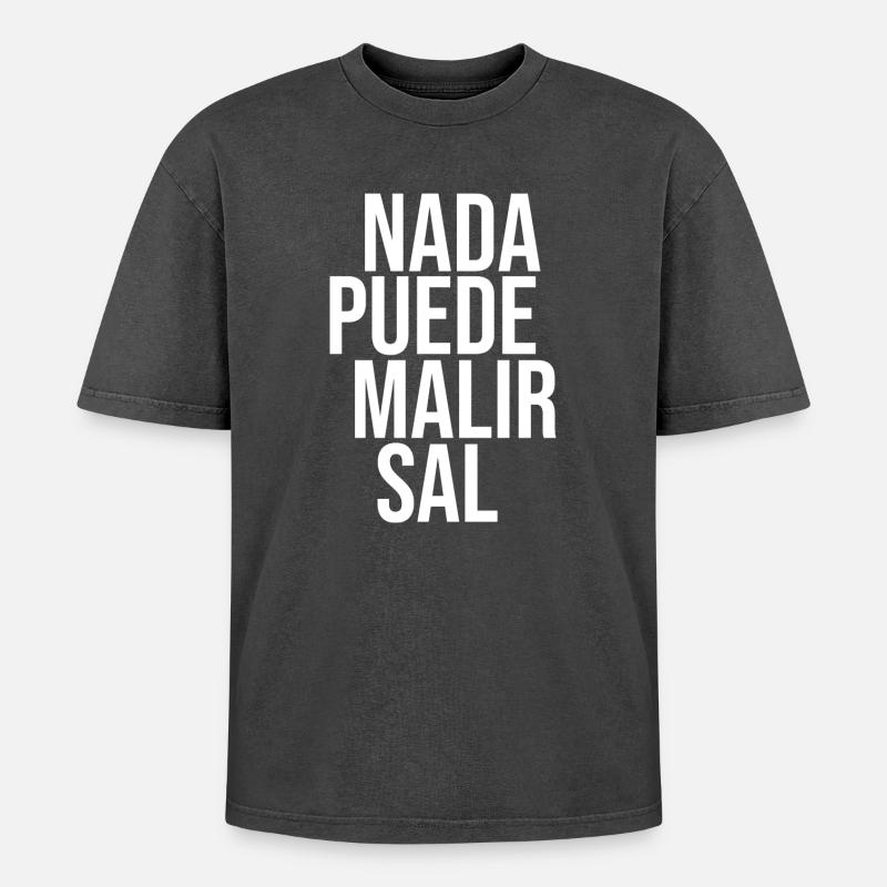 Nothing can harm salt - Oversized Unisex Premium Acid-Washed T-Shirt - acid washed black