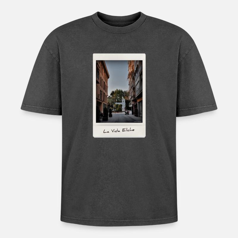 Leben Elche - Oversized Unisex Premium Acid-Washed T-Shirt - Schwarz Acid Wash