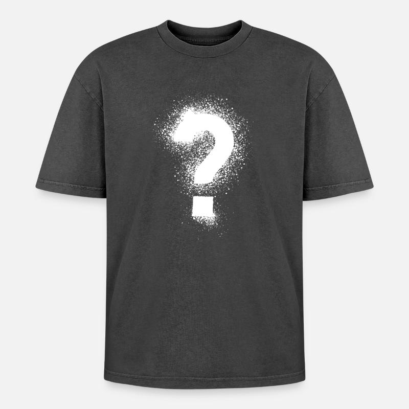 point d’interrogation - T-shirt Premium unisexe oversize acid-washed - noir délavé acide