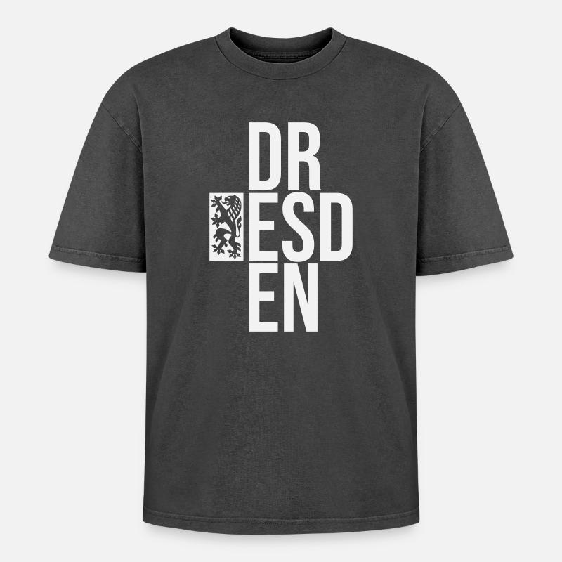 DR ESD EN - T-shirt Premium unisexe oversize acid-washed - noir délavé acide