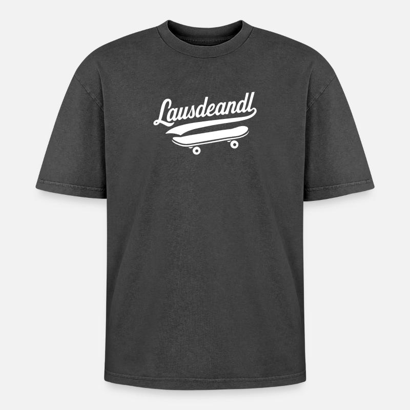 Lausdeandl - Oversized Unisex Premium Acid-Washed T-Shirt - acid washed black