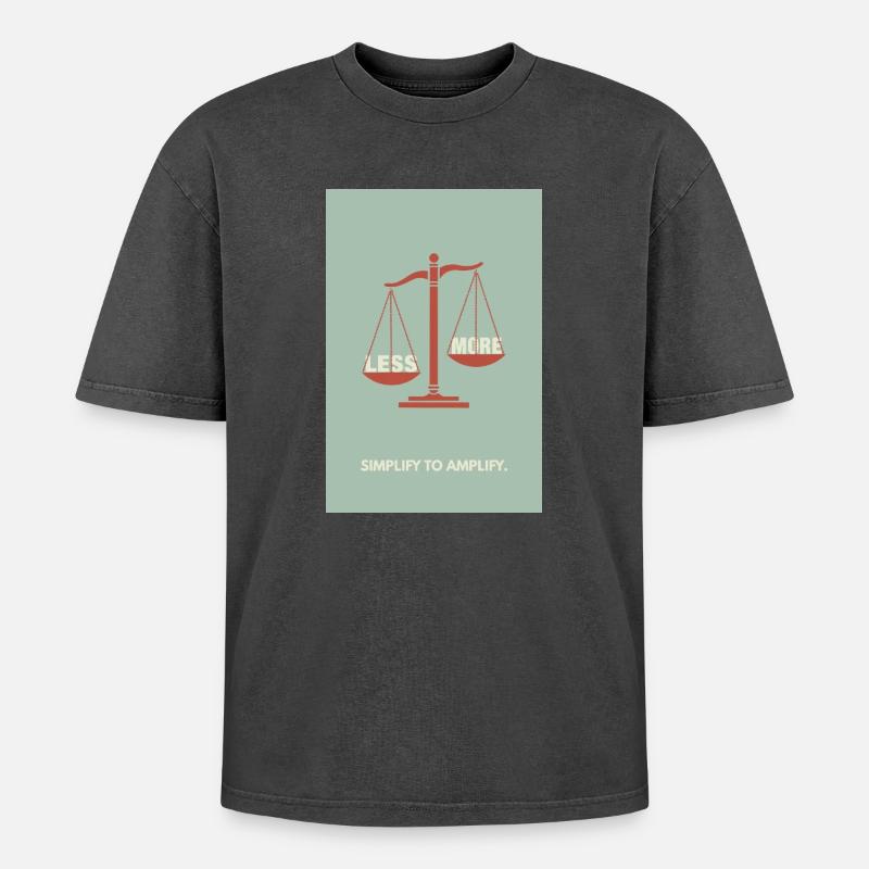 Moins, c’est plus - Conception d’affiche d’équilibre - T-shirt Premium unisexe oversize acid-washed - noir délavé acide