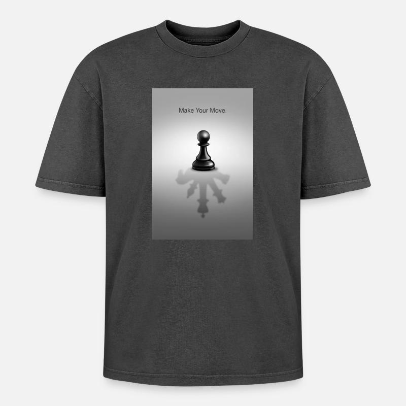 Make Your Move Minimal Mindset Design - Oversized Unisex Premium Acid-Washed T-Shirt - Schwarz Acid Wash