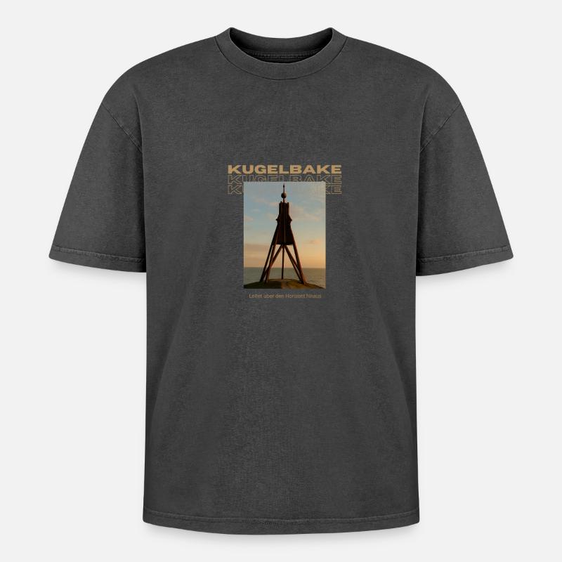 Kugelbake - T-shirt Premium unisexe oversize acid-washed - noir délavé acide