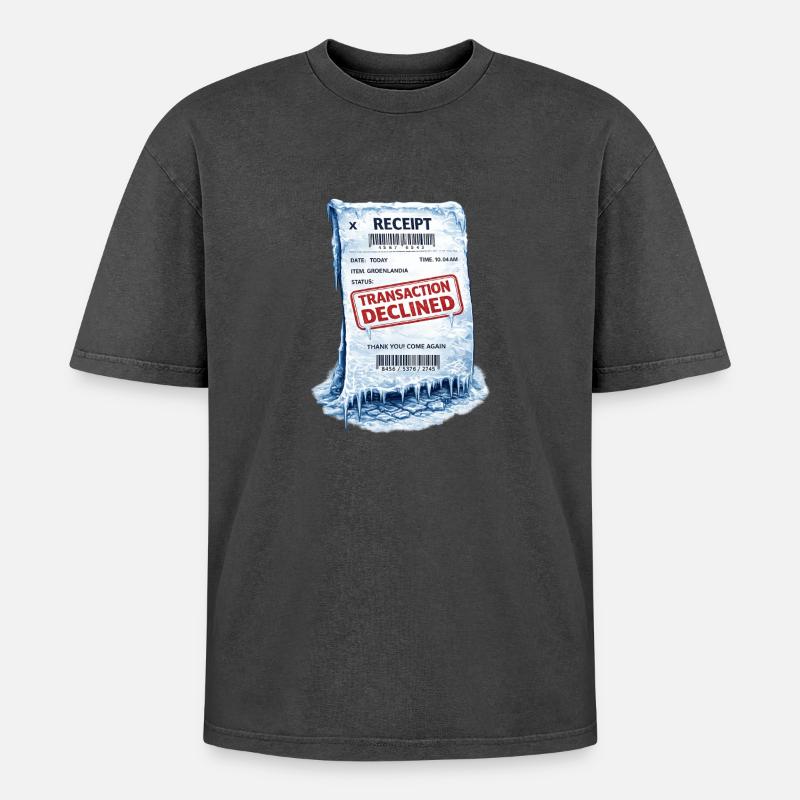 Eingefrorene Quittung: Abgelehnte Transaktion - Oversized Unisex Premium Acid-Washed T-Shirt - Schwarz Acid Wash