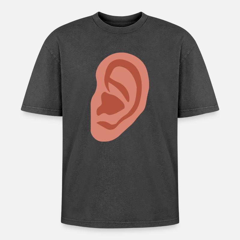 Big ear - Oversized Unisex Premium Acid-Washed T-Shirt - acid washed black