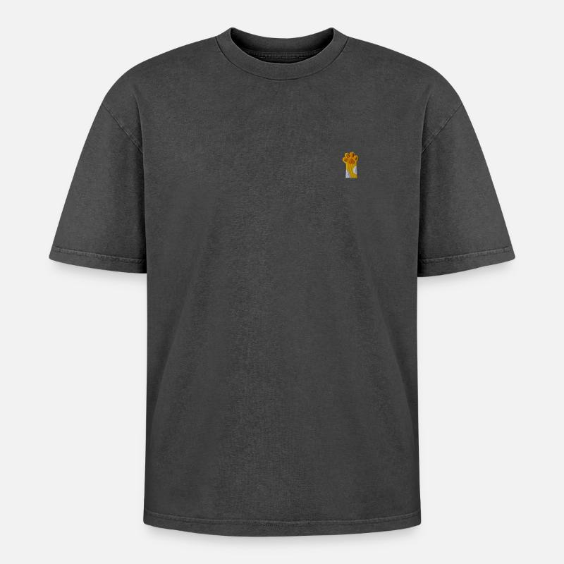 Patte de chat - T-shirt Premium unisexe oversize acid-washed - noir délavé acide