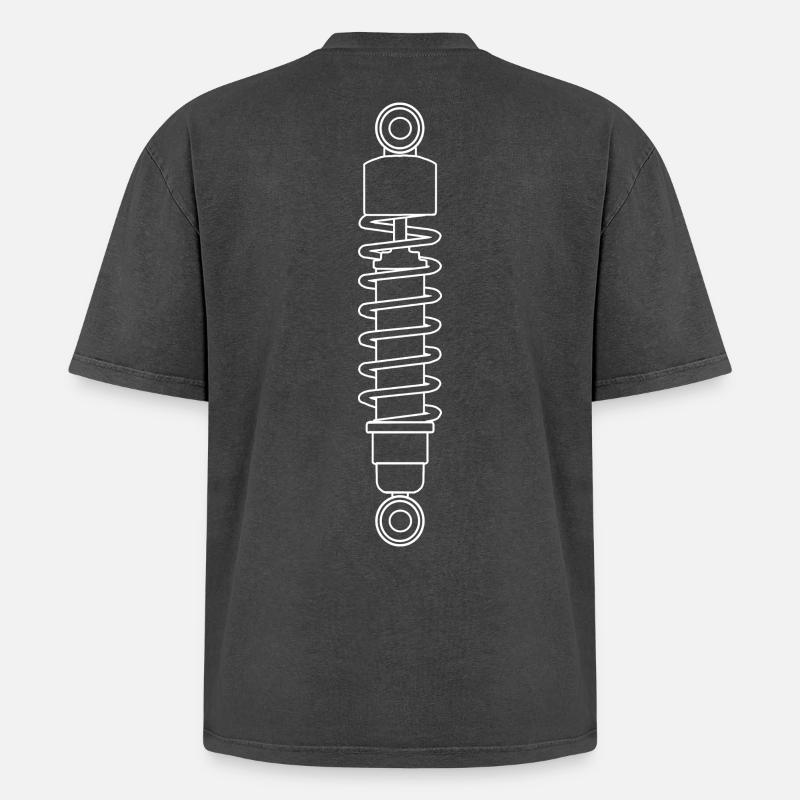 Stoßdämpfer - Oversized Unisex Premium Acid-Washed T-Shirt - Schwarz Acid Wash
