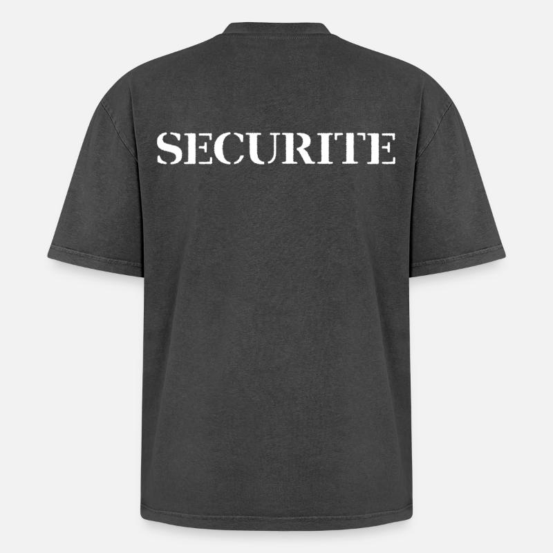 security - Oversized Unisex Premium Acid-Washed T-Shirt - acid washed black