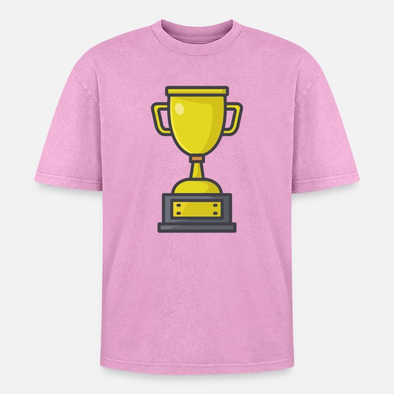 Trophäe - Oversized Unisex Premium Acid-Washed T-Shirt - Pink Acid Wash