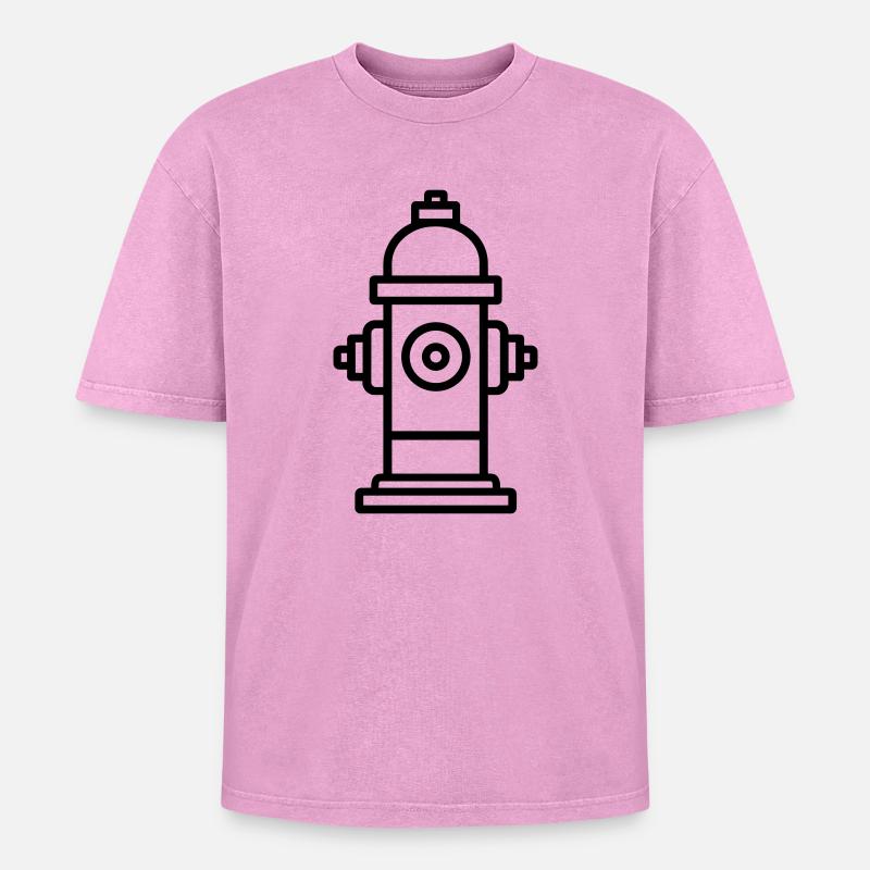 Fire hydrant - Oversized Unisex Premium Acid-Washed T-Shirt - acid washed pink