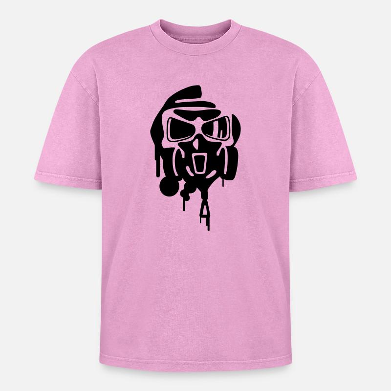 graffiti - Oversized Unisex Premium Acid-Washed T-Shirt - acid washed pink