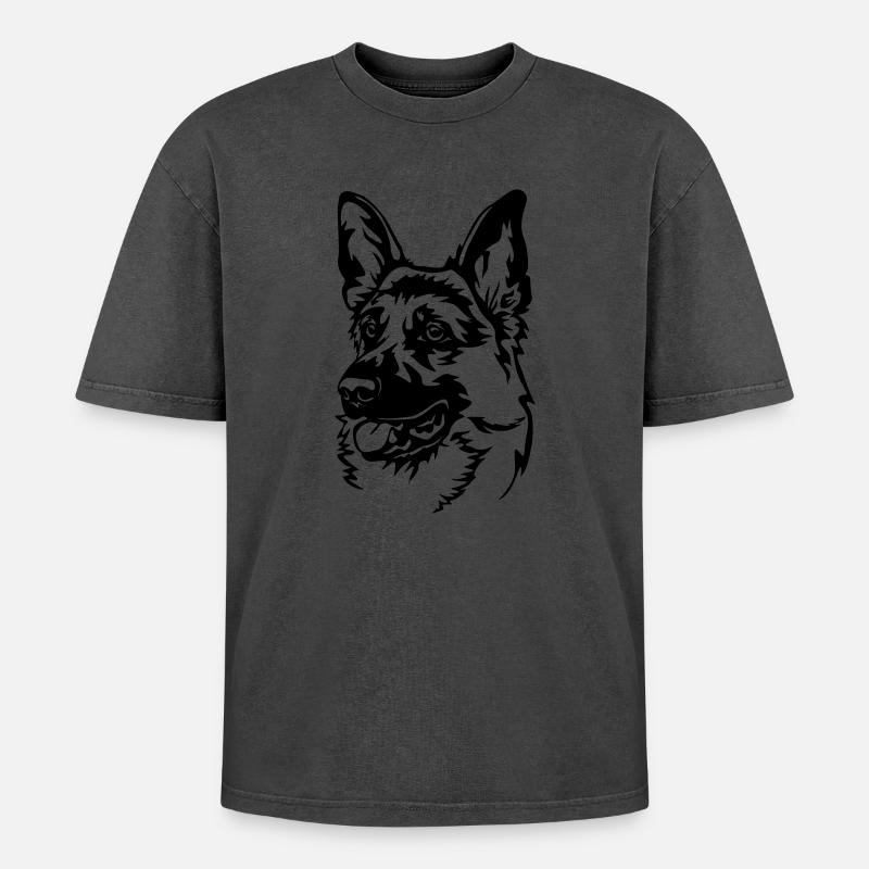 Deutscher Schäferhund - Oversized Unisex Premium Acid-Washed T-Shirt - Pink Acid Wash