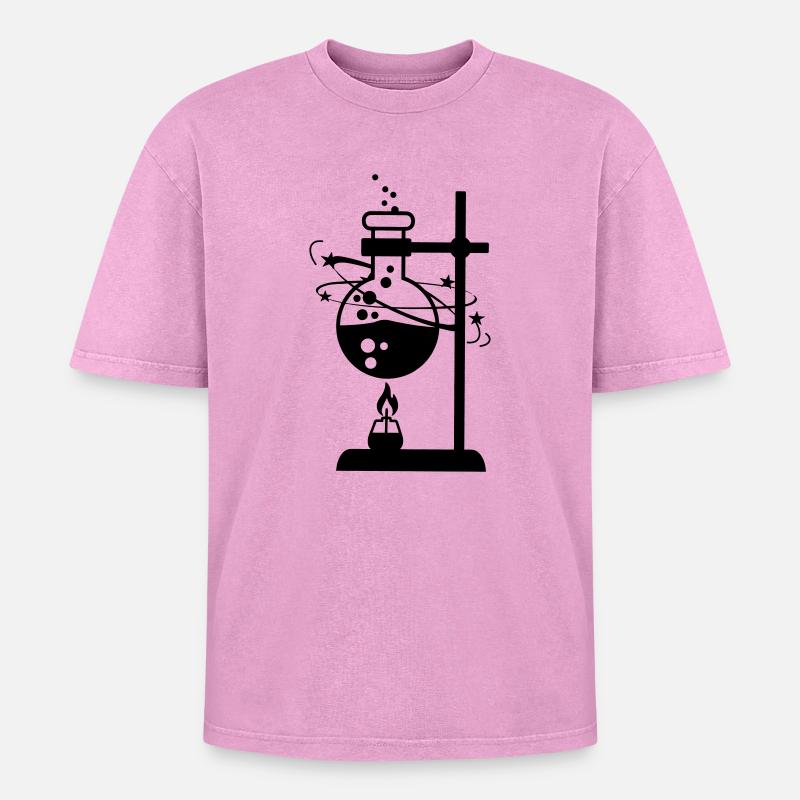 Laboratory - Oversized Unisex Premium Acid-Washed T-Shirt - acid washed pink