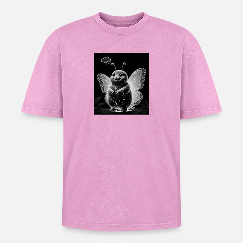 Sternenglitzer Käferfee - Oversized Unisex Premium Acid-Washed T-Shirt - Pink Acid Wash