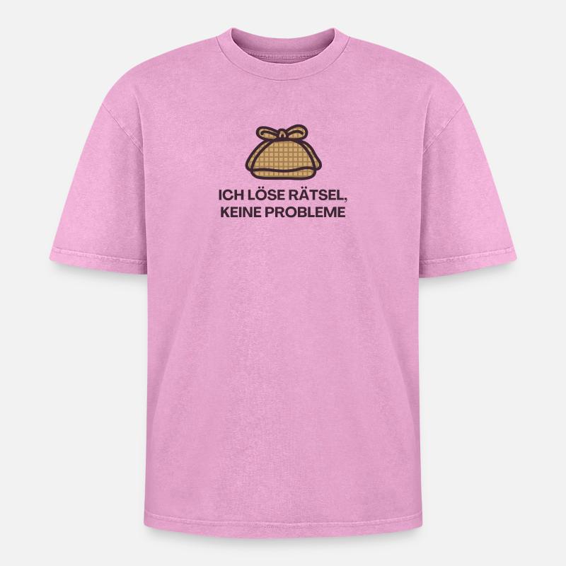 I solve puzzles, no problems - Oversized Unisex Premium Acid-Washed T-Shirt - acid washed pink