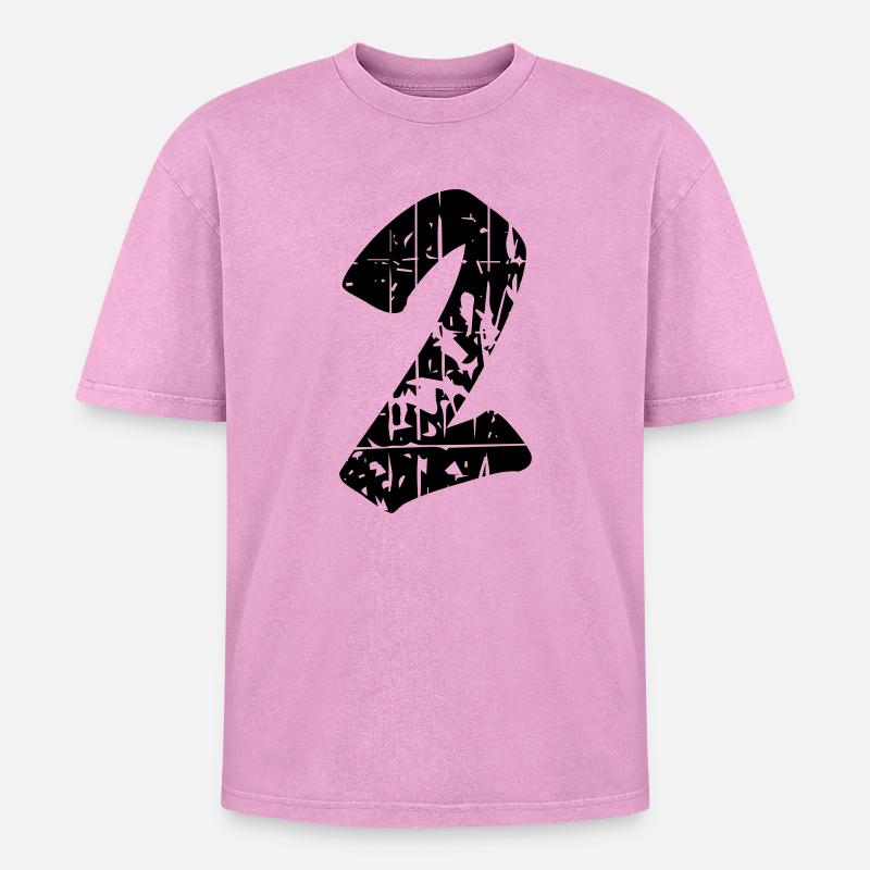 2 - Oversized Unisex Premium Acid-Washed T-Shirt - Pink Acid Wash
